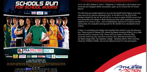 FILA and Athletes in Action’s Advocacy Run in JULY 7, 2012