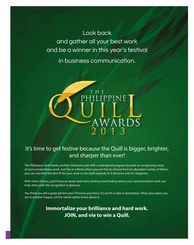 2013 Philippine Quill Awards poster