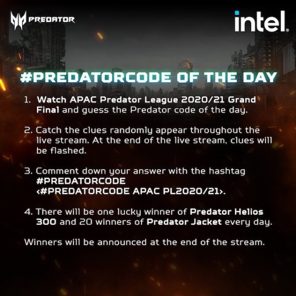 3 Ways to win win exclusive prizes from Asia-Pacific Predator League 2020/21 Grand Final